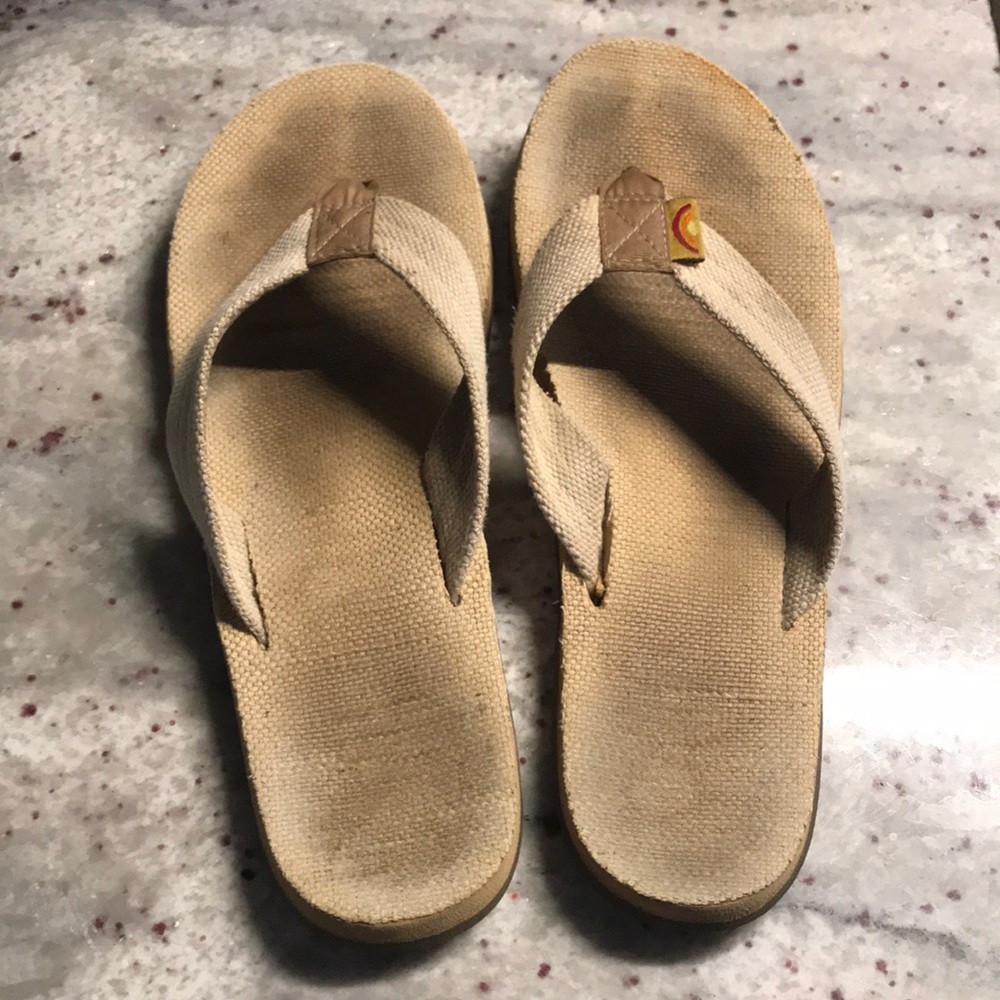 Rainbow flip flops